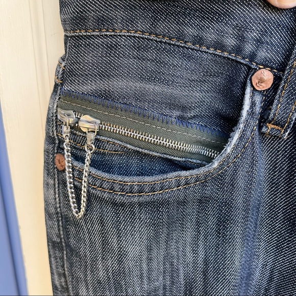 Ever Button Fly Bootcut Zip Chain Pocket Jeans Sz 26 - Picture 5 of 16